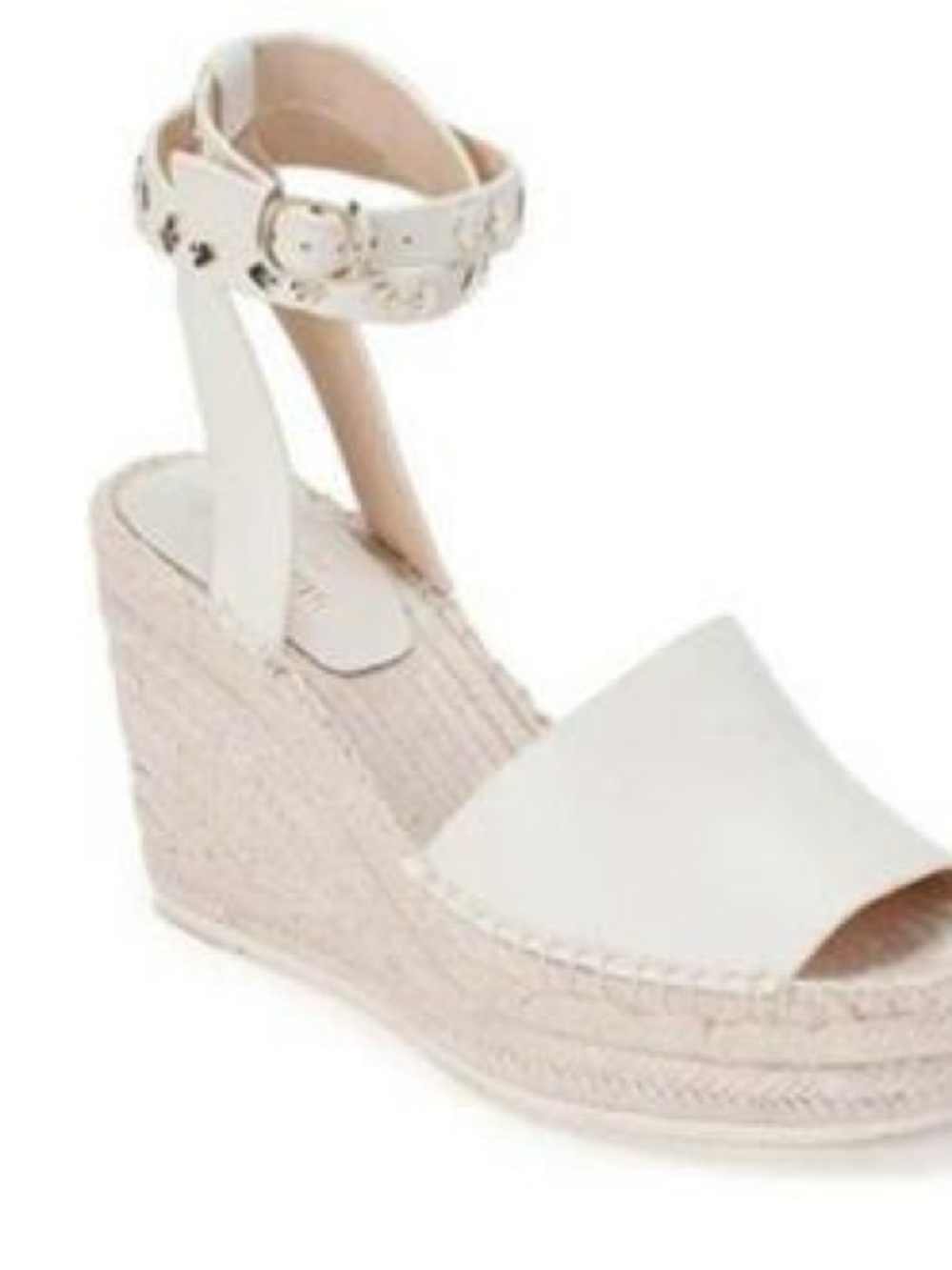 kate spade Cream Espadrille Wedge Sandals with Studded Straps
